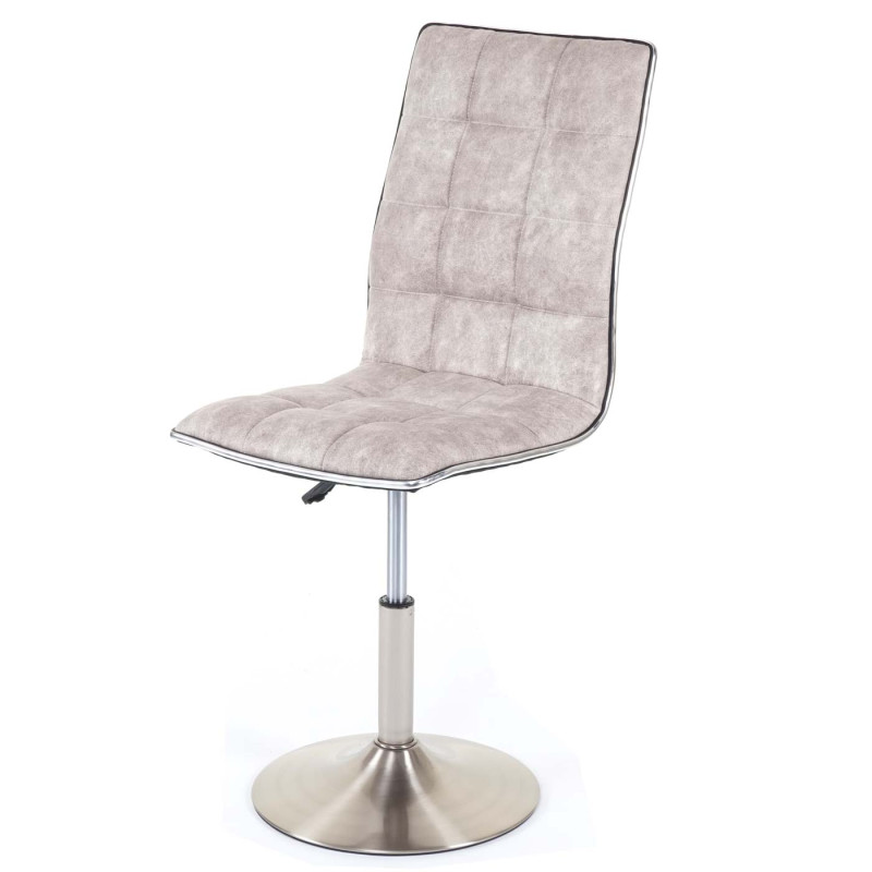 6x chaise de salle à manger fauteuil oscillant, pied en métal brossé, tissu - vintage gris