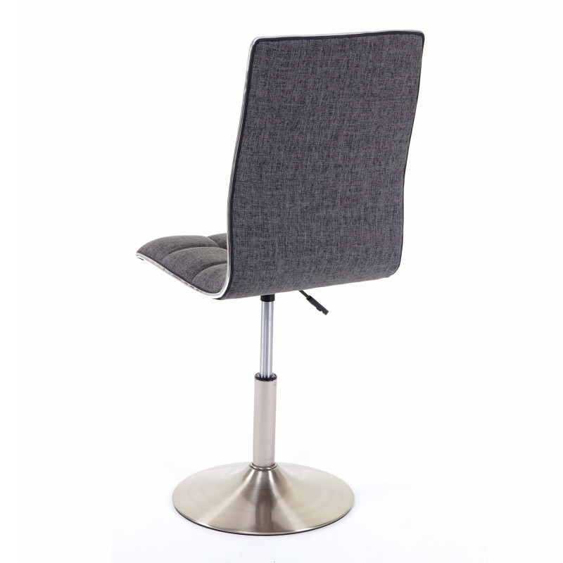 2x chaise de salle à manger oscillant, réglable en hauteur, pied en métal brossé, tissu - gris