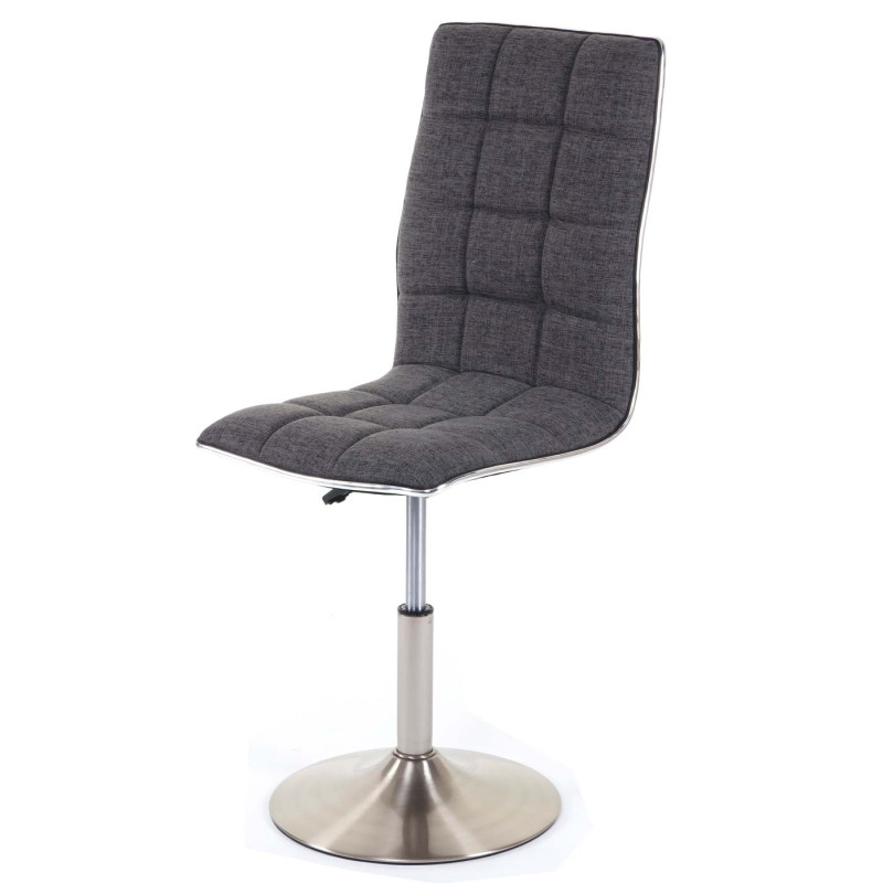 6x chaise de salle à manger oscillant, réglable en hauteur, pied en métal brossé, tissu - gris