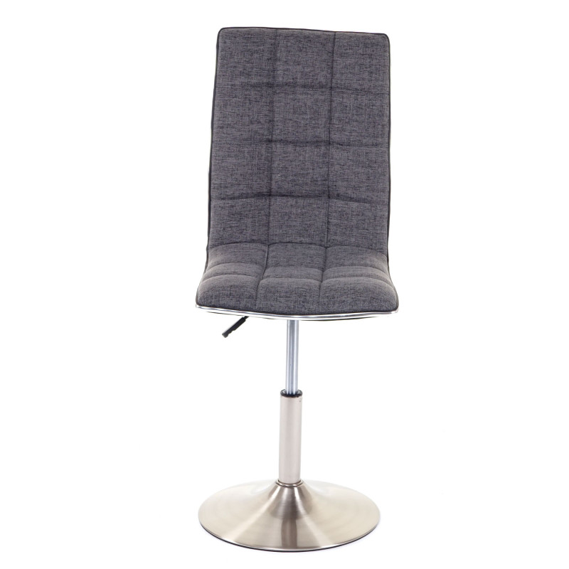 6x chaise de salle à manger oscillant, réglable en hauteur, pied en métal brossé, tissu - gris