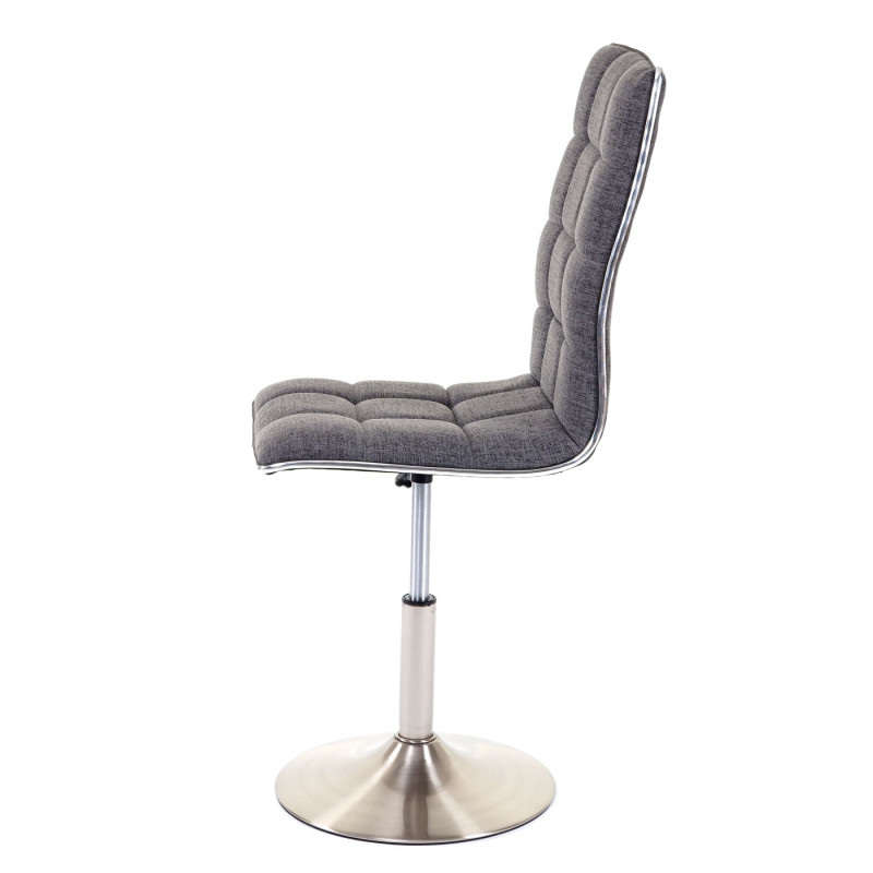 6x chaise de salle à manger oscillant, réglable en hauteur, pied en métal brossé, tissu - gris