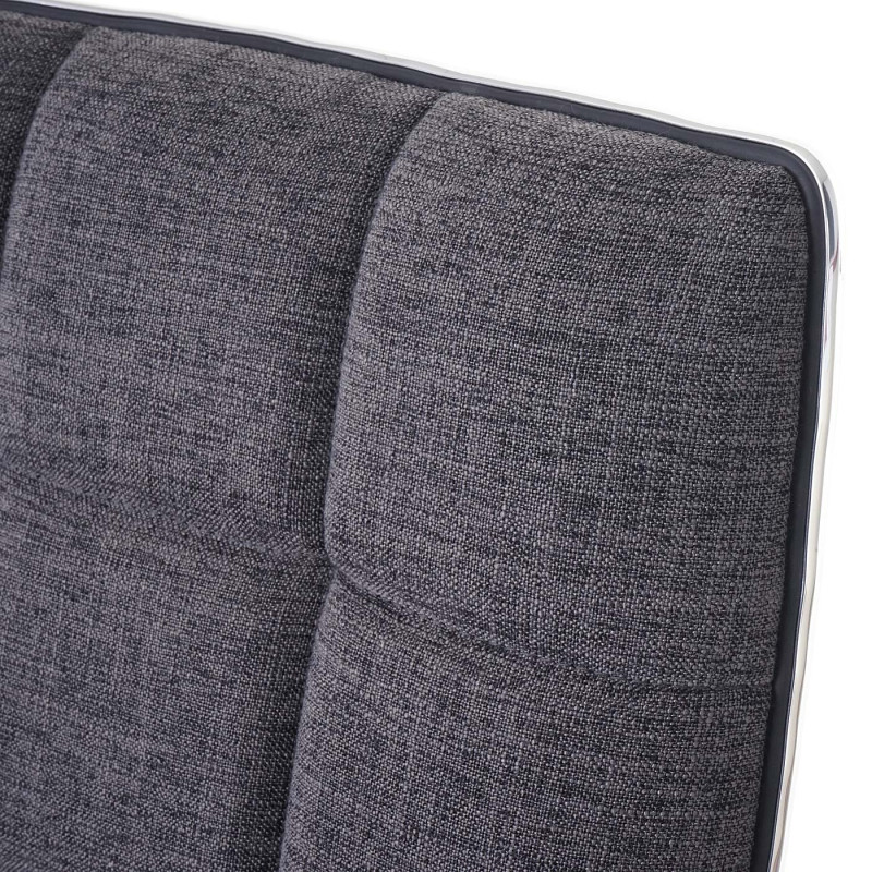 6x chaise de salle à manger oscillant, réglable en hauteur, pied en métal brossé, tissu - gris