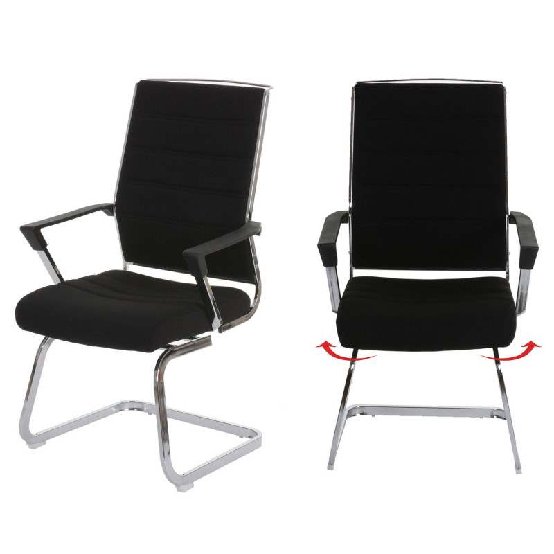 Lot de deux chaises meeting pivotantes en textile noir