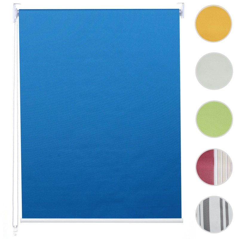 Store à enrouleur pour fenêtres, avec chaîne, avec perçage, isolation, opaque, 80 x 160 - bleu