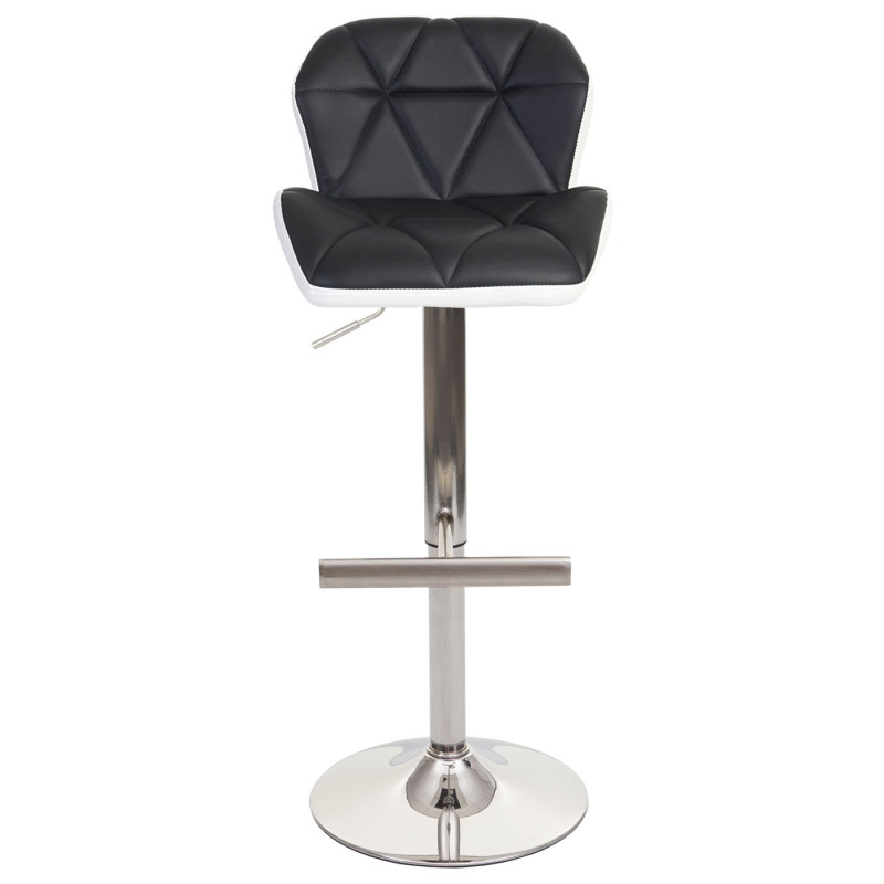 2x Tabouret de bar chaise bar/comptoir - anthracite, pied à disque en métal brossé