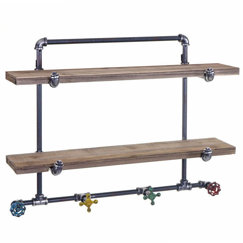 Garde-robe murale rack de dépose, vestiaire de suspension, design industriel, 70x54x23cm