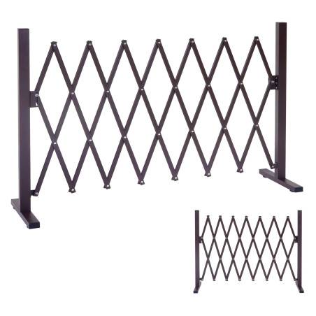 Grillage grille protectrice télescopique, aluminium marron - hauteur 153cm, largeur 36-300cm