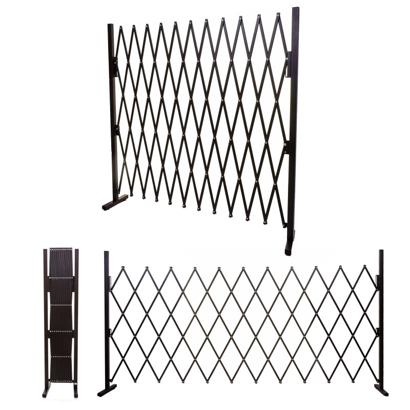 Grillage grille protectrice télescopique, aluminium marron - hauteur 153cm, largeur 36-300cm