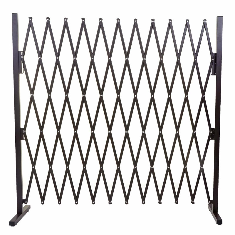 Grillage grille protectrice télescopique, aluminium marron - hauteur 153cm, largeur 36-300cm