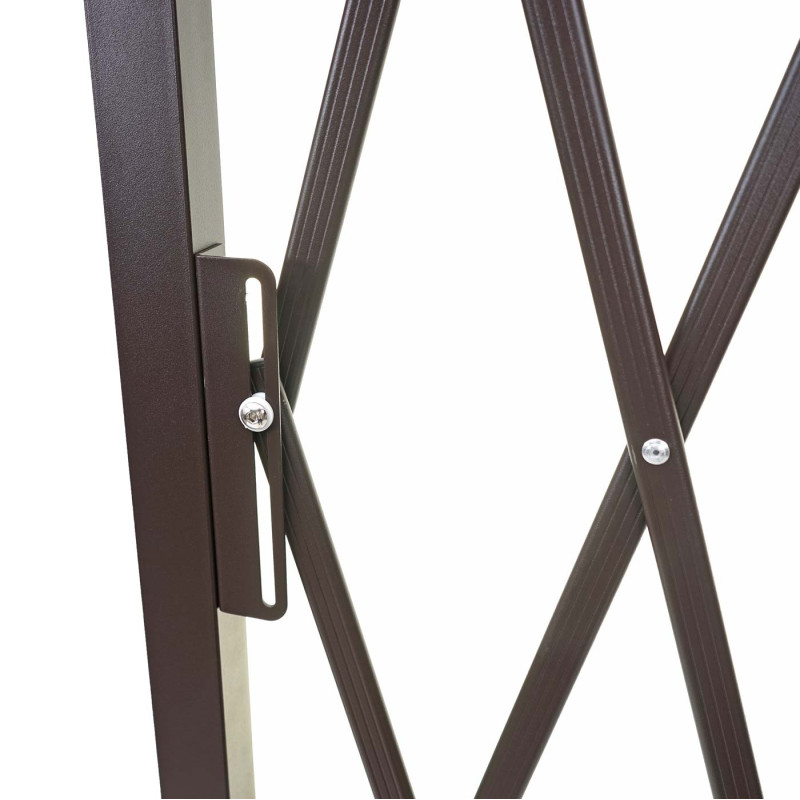 Grillage grille protectrice télescopique, aluminium marron - hauteur 153cm, largeur 36-300cm