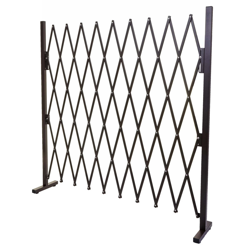 Grillage grille protectrice télescopique, aluminium marron - hauteur 153cm, largeur 32-265cm