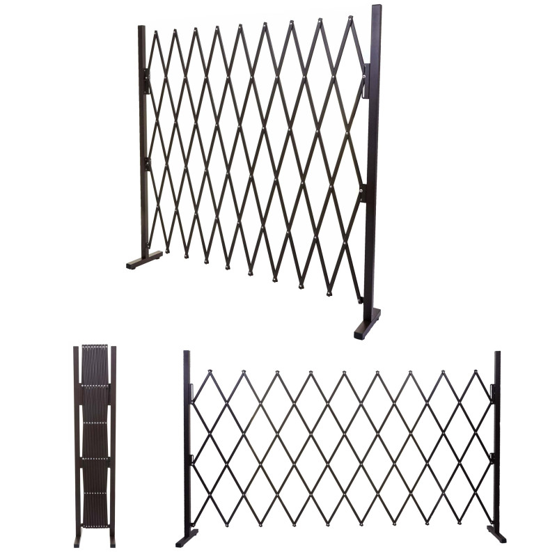 Grillage grille protectrice télescopique, aluminium marron - hauteur 153cm, largeur 32-265cm