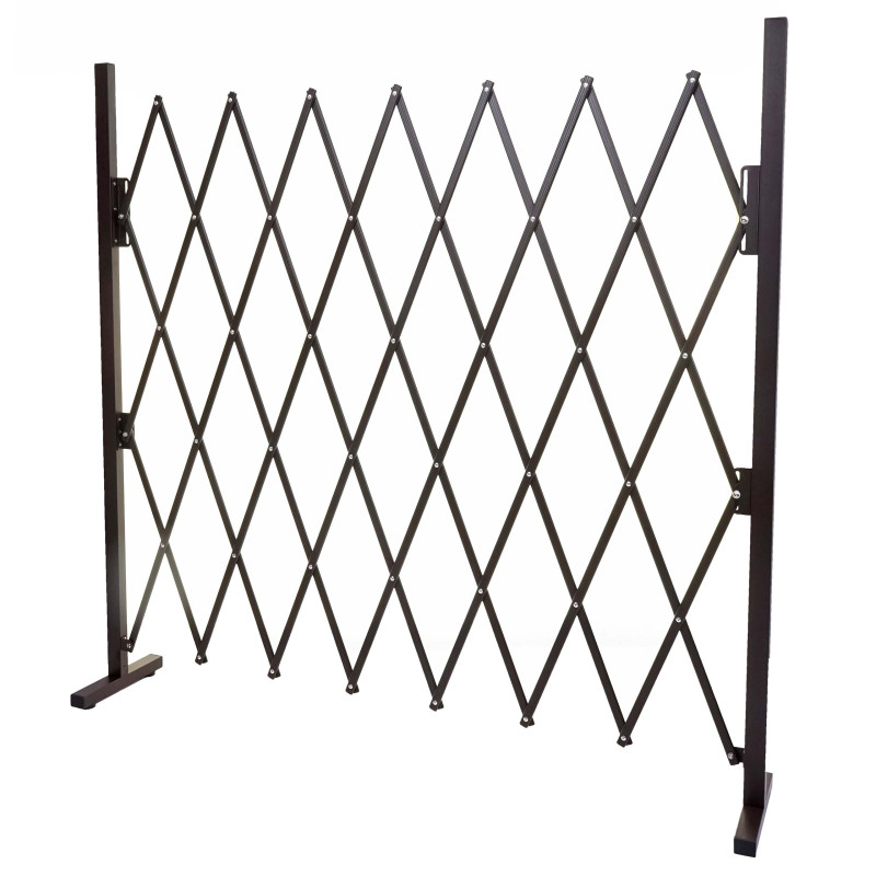 Grillage grille protectrice télescopique, aluminium marron - hauteur 153cm, largeur 28-200cm