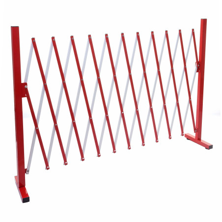 Grillage grille protectrice télescopique, aluminium rouge/blanc - hauteur 103cm, largeur 37-300cm