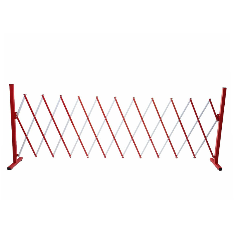Grillage grille protectrice télescopique, aluminium rouge/blanc - hauteur 103cm, largeur 37-300cm