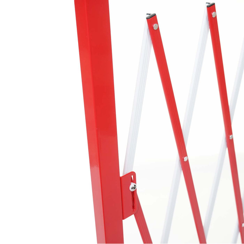 Grillage grille protectrice télescopique, aluminium rouge/blanc - hauteur 103cm, largeur 37-300cm
