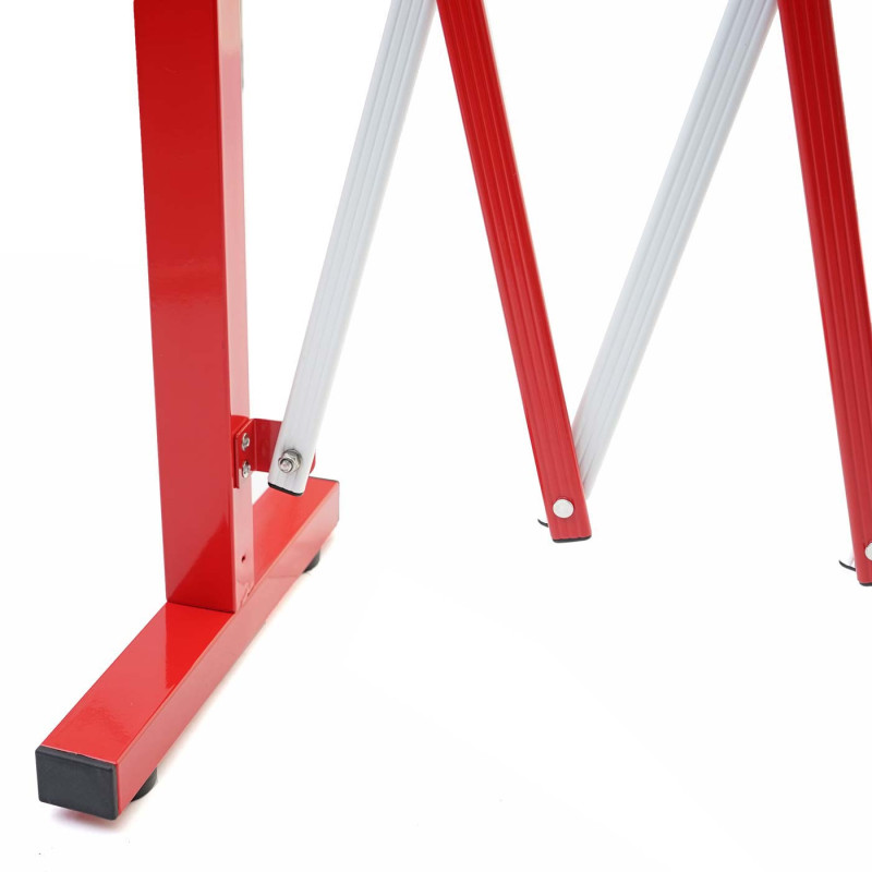 Grillage grille protectrice télescopique, aluminium rouge/blanc - hauteur 103cm, largeur 37-300cm