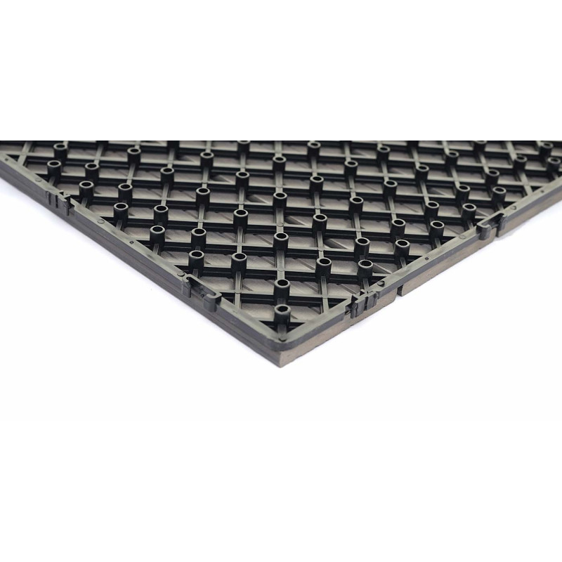 Carreaux en WPC, aspect bois pour balcon/terrasse, structure 3-D, marron - 4 carreaux 50x50 cm 1 m²