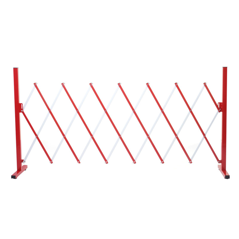 Grillage grille protectrice télescopique, aluminium rouge/blanc - hauteur 103cm, largeur 28-200cm