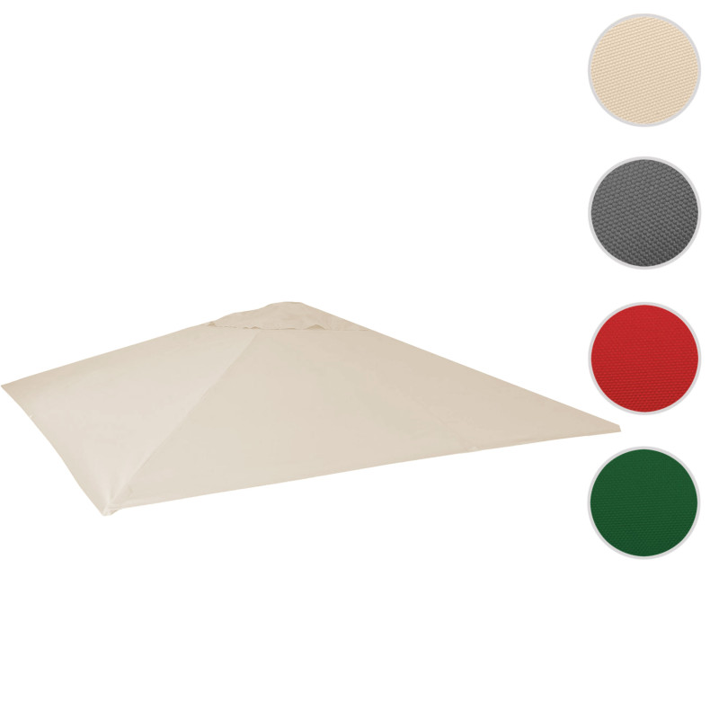 Enveloppe pour parasol gastronomie enveloppe de rechange, 5x5m (Ø7,2m) polyester - anthracite
