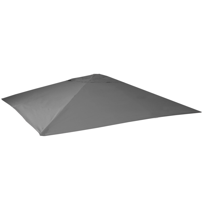 Enveloppe pour parasol gastronomie enveloppe de rechange, 5x5m (Ø7,2m) polyester - anthracite