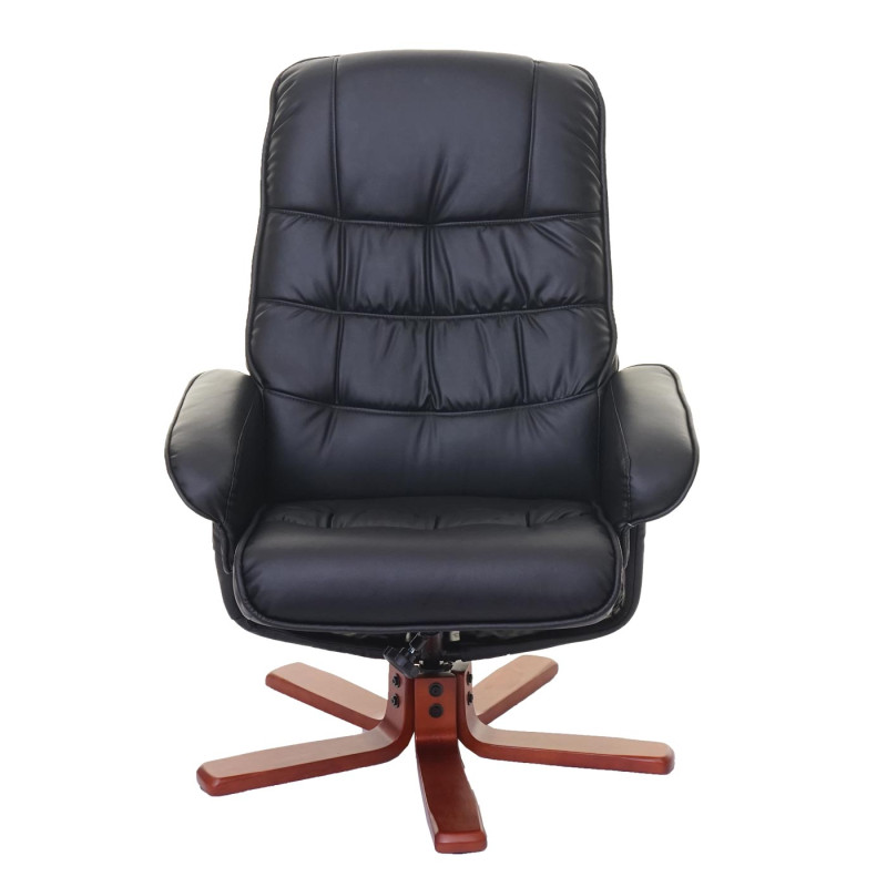 Fauteuil relax fauteuil de télévision, siège TV avec tabouret - similicuir noir