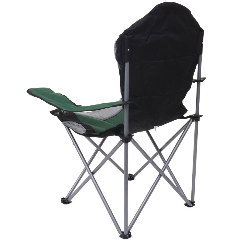 2x Chaise de camping chaise pour pêcheur, pliable, rembourré - vert