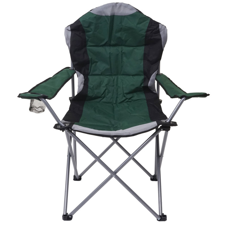 2x Chaise de camping chaise pour pêcheur, pliable, rembourré - vert