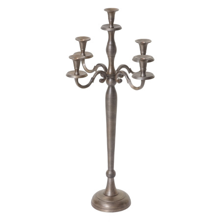 Bougeoir chandelier, candélabre à 5 branches en aluminium 60cm massif 1,6kg - couleur: or antique