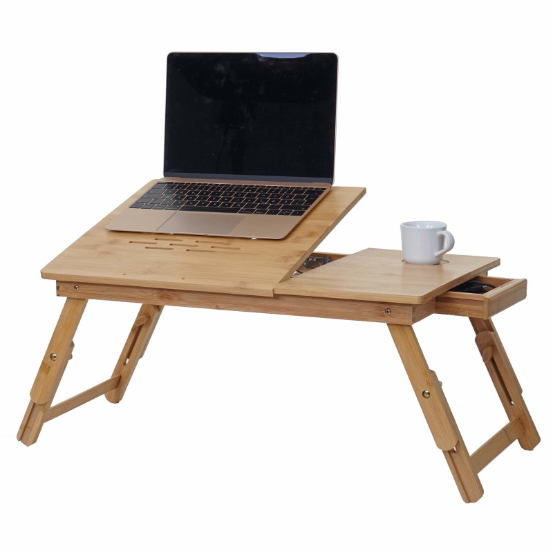 Table pour ordinateur portable/portatif table pliante, trous d'évent, réglable, bambou