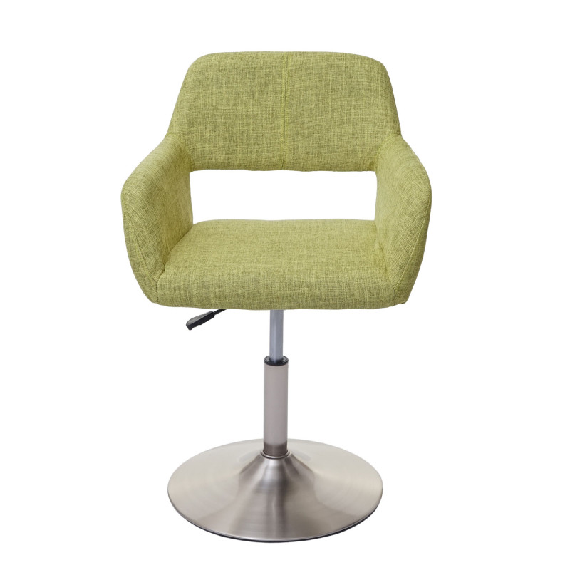 Chaise de salle à manger III, style rétro années 50, tissu - vert clair, pied en métal brossé