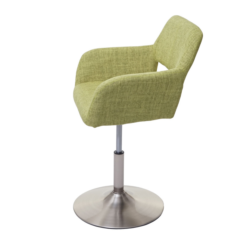 Chaise de salle à manger III, style rétro années 50, tissu - vert clair, pied en métal brossé