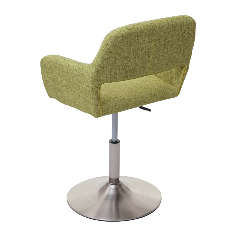 Chaise de salle à manger III, style rétro années 50, tissu - vert clair, pied en métal brossé