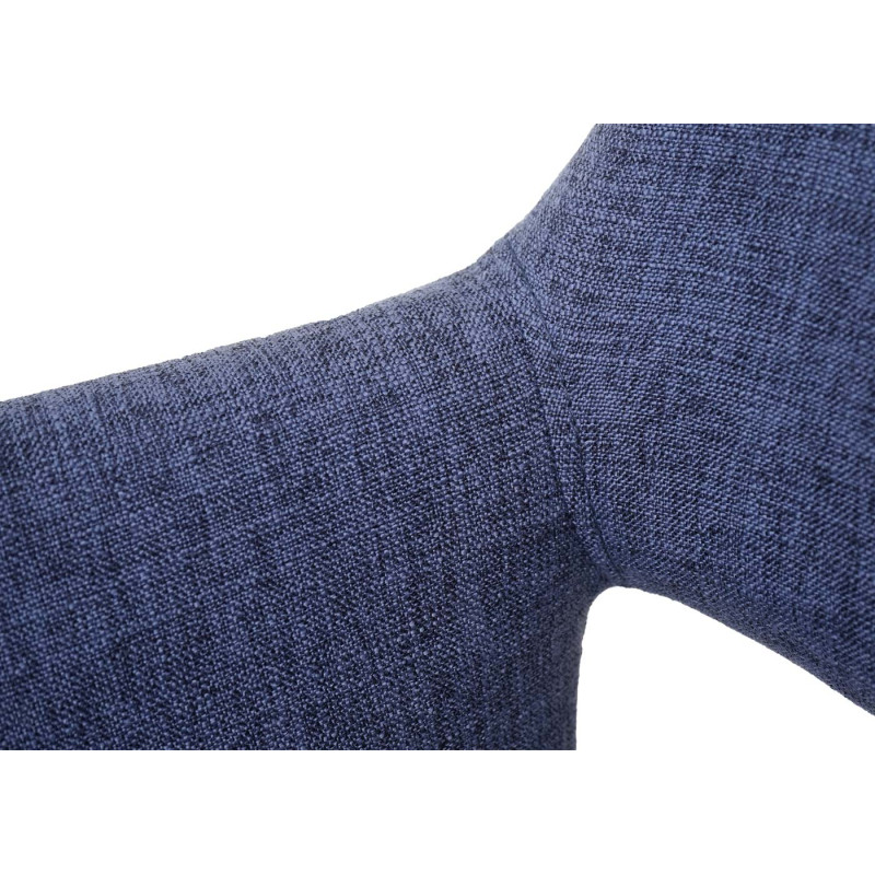 Chaise de salle à manger III, style rétro années 50, tissu - gris-bleu, pied en métal brossé