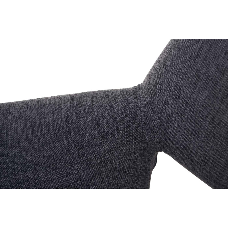 Chaise de salle à manger III, style rétro années 50, tissu - gris, pied en métal brossé