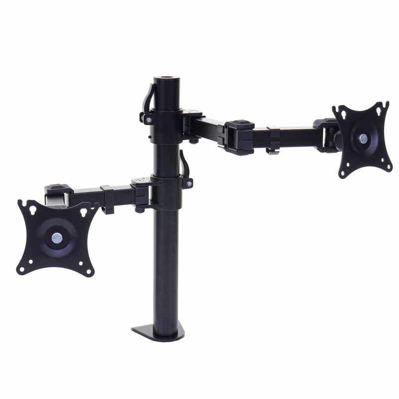 Support d'écran VESA jusqu'à 75x75/100x100mm pivotant inclinable rotatif jusqu'à 9kg - avec deux bras