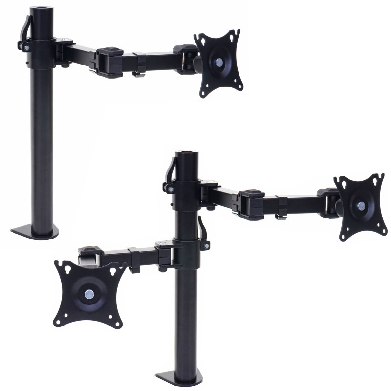 Support d'écran VESA jusqu'à 75x75/100x100mm pivotant inclinable rotatif jusqu'à 9kg - avec un bras
