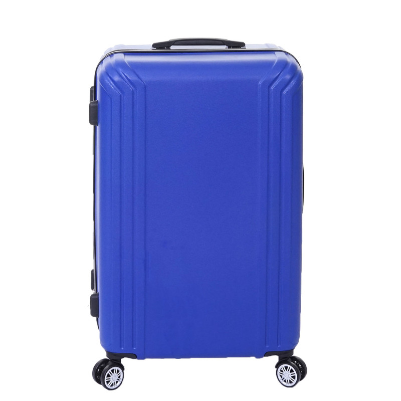 Lot de 3 valises valise rigide, roulettes, bagages à main, hauteur 72/60/50cm - bleu, premium