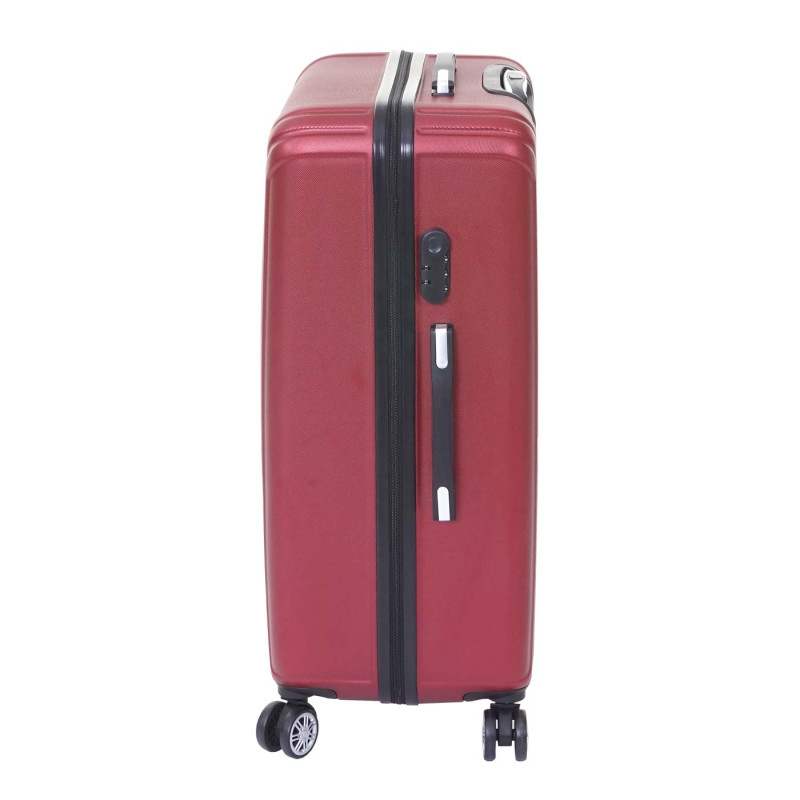 Lot de 3 valises valise rigide, roulettes, bagages à main, hauteur 72/60/50cm - rouge, premium