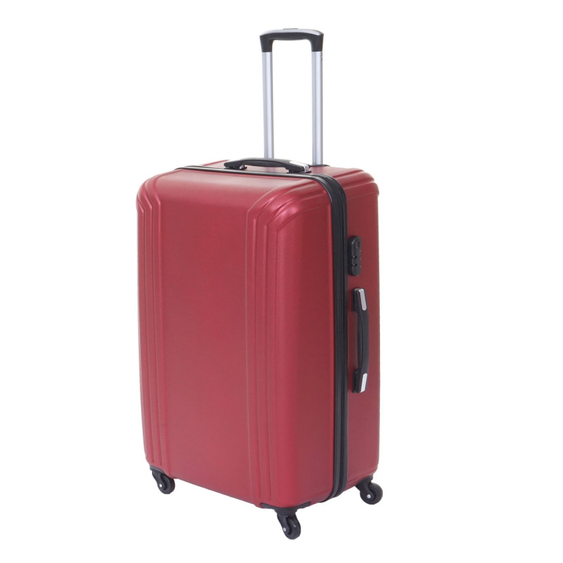 Lot de 3 valises valise rigide, roulettes, bagages à main, hauteur 72/60/50cm - rouge, norme