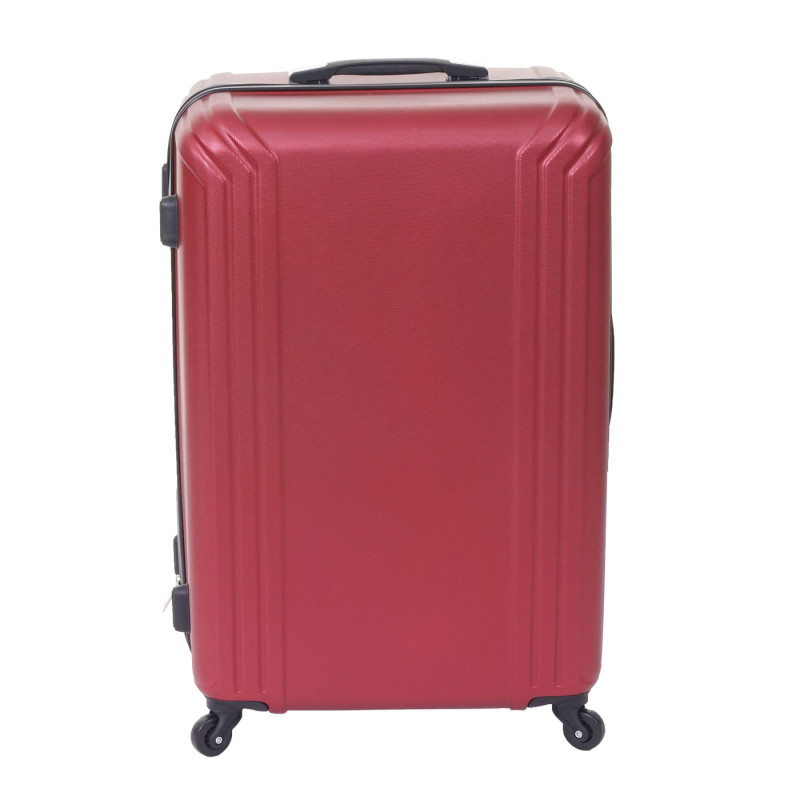 Lot de 3 valises valise rigide, roulettes, bagages à main, hauteur 72/60/50cm - rouge, norme