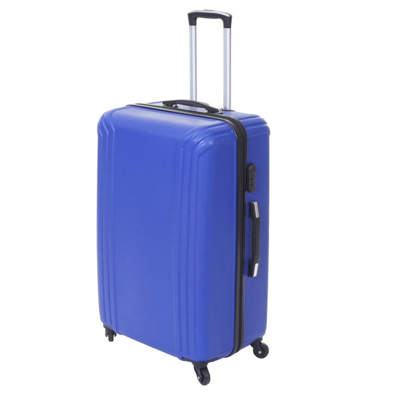 Lot de 3 valises valise rigide, valise à roulettes, bagages à main, hauteur 72/60/50cm - bleu, norme