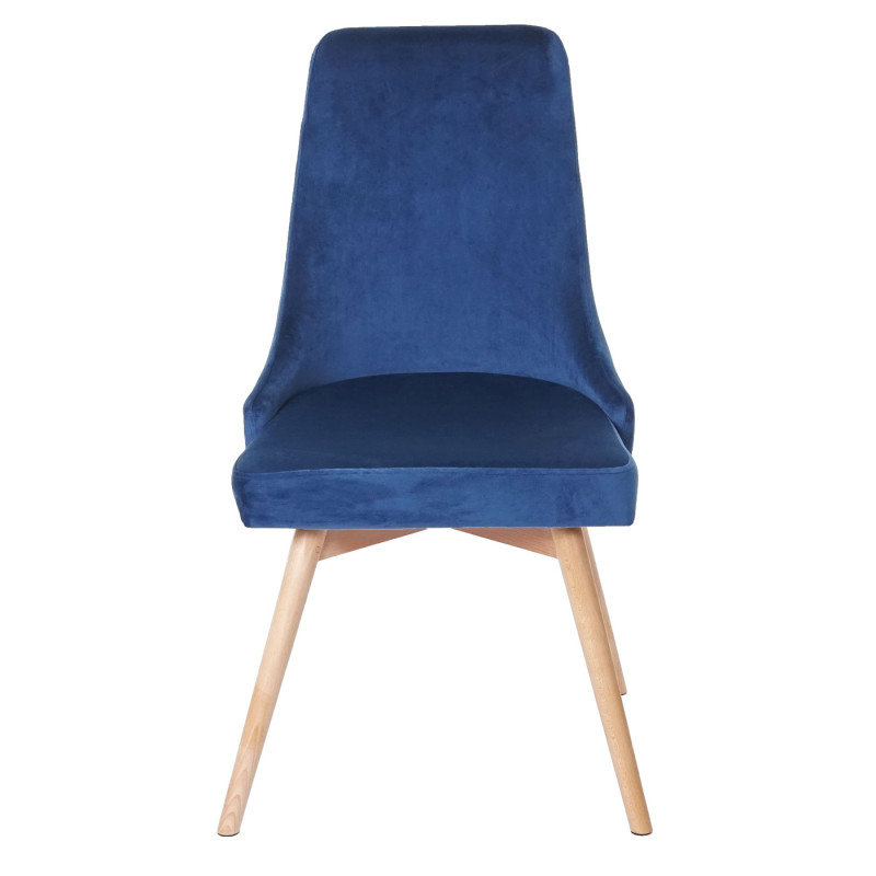 2x chaise de salle à manger fauteuil, style rétro années 50, en velours - en bleu pétrole