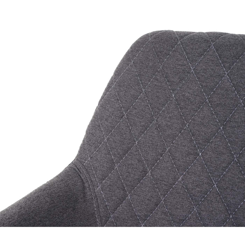 2x chaise de salle à manger fauteuil, tissu, design rétro - gris foncé