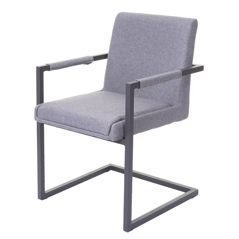 2x chaise de salle à manger fauteuil oscillant - tissu gris clair