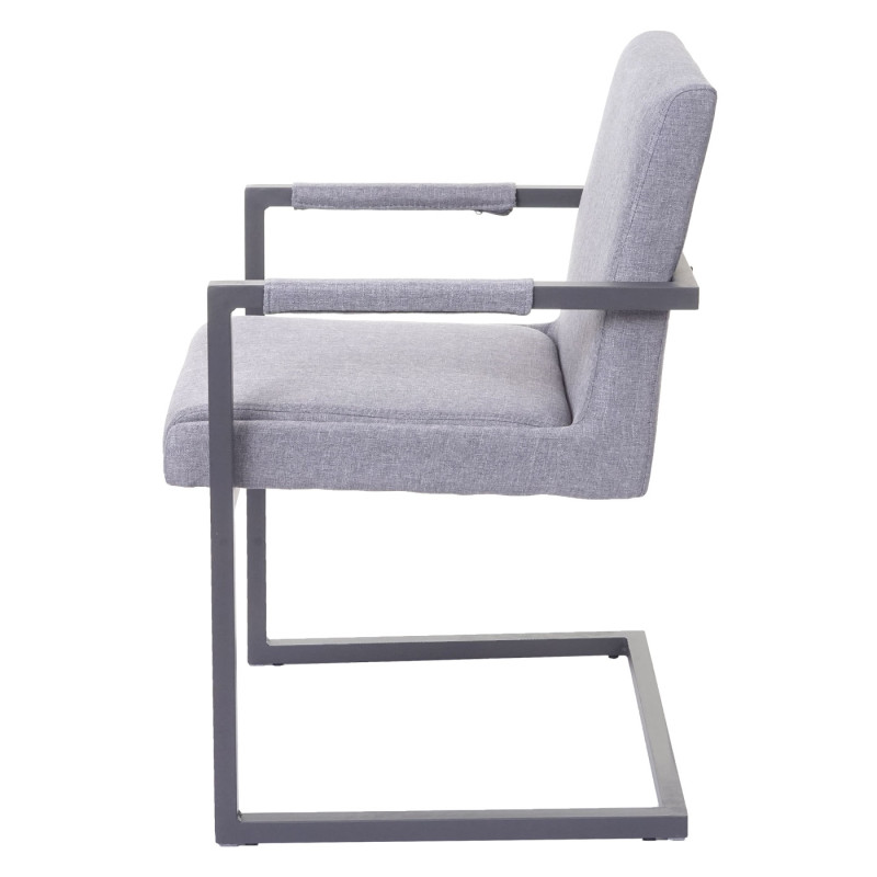 2x chaise de salle à manger fauteuil oscillant - tissu gris clair