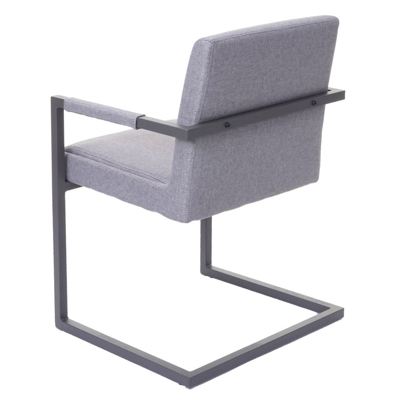 2x chaise de salle à manger fauteuil oscillant - tissu gris clair