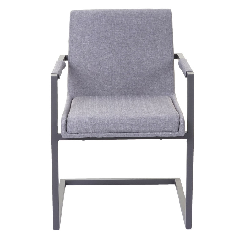 2x chaise de salle à manger fauteuil oscillant - tissu gris clair