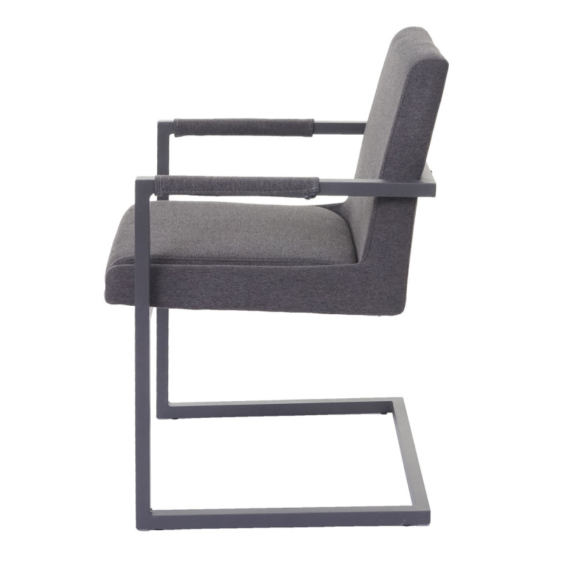 2x chaise de salle à manger fauteuil oscillant - tissu gris foncé