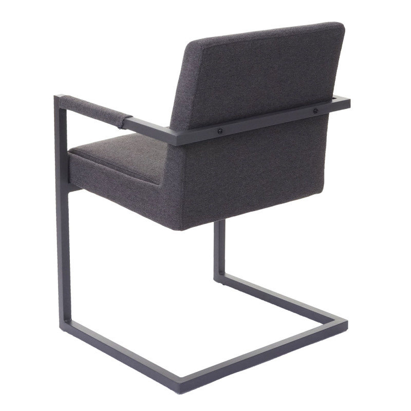 2x chaise de salle à manger fauteuil oscillant - tissu gris foncé